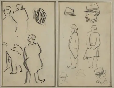 Figure Studies; Studies of Soldiers [verso]