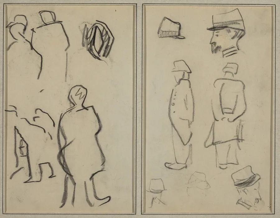 Figure Studies; Studies of Soldiers [verso] by Paul Gauguin
