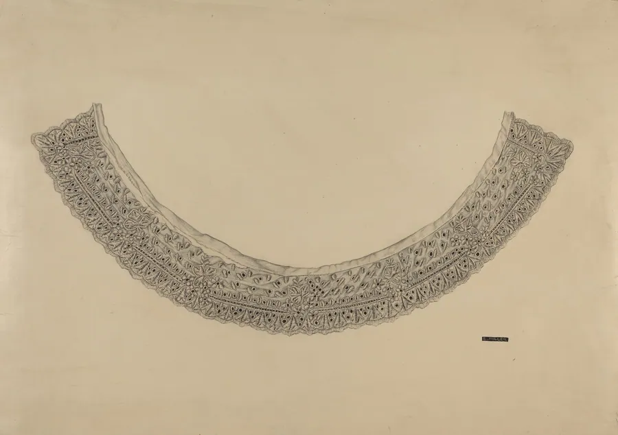 Embroidered Linen Collar by Edith Miller