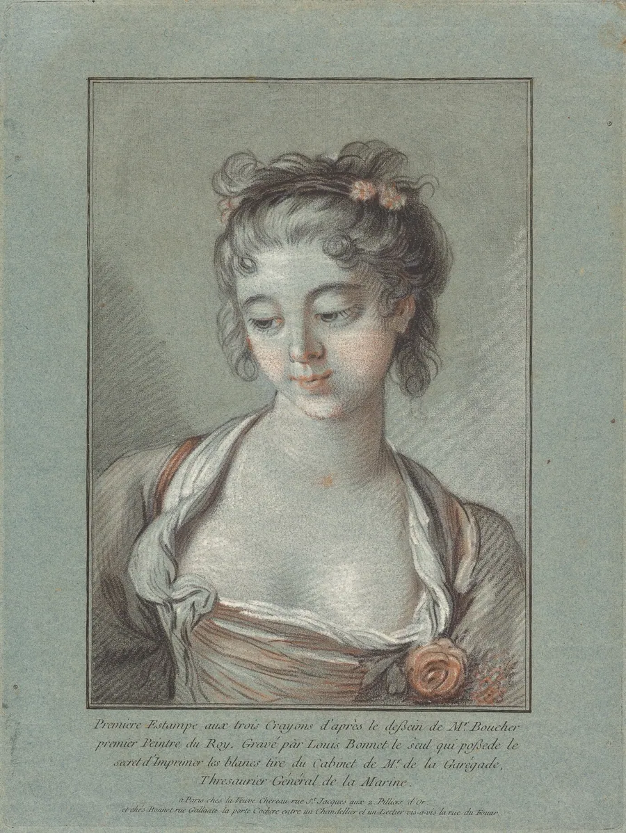 Bust of a Young Woman Looking Down by Louis-Marin Bonnet