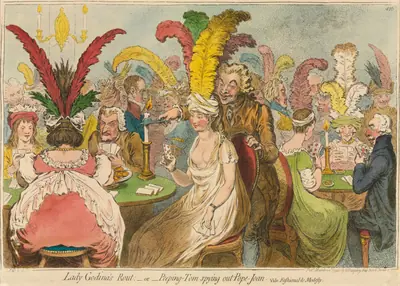 Lady Godina's Rout;-or-Peeping-Tom Spying out Pope-Joan