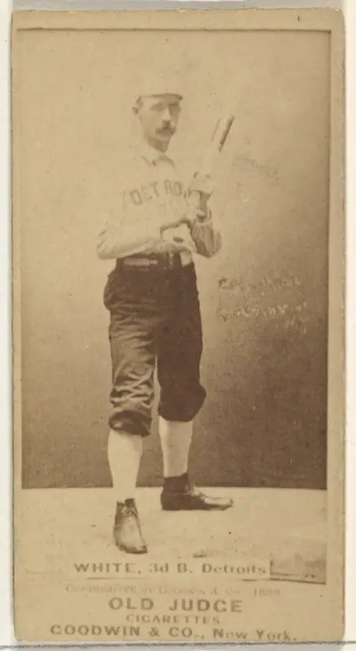 James Laurie "Deacon" White, 3rd Base, Detroit Wolverines, from the Old Judge series (N172) for Old Judge Cigarettes