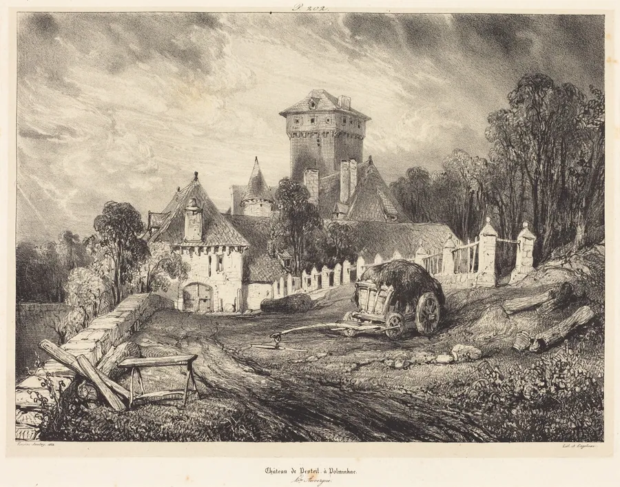 Château de Pesteil à Polminhac by Eugène Isabey