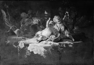Putti with a basket of flowers