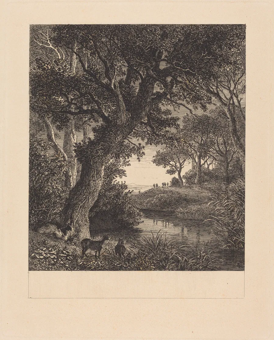 Hunters Leaving a Forest by Johann Wilhelm Schirmer