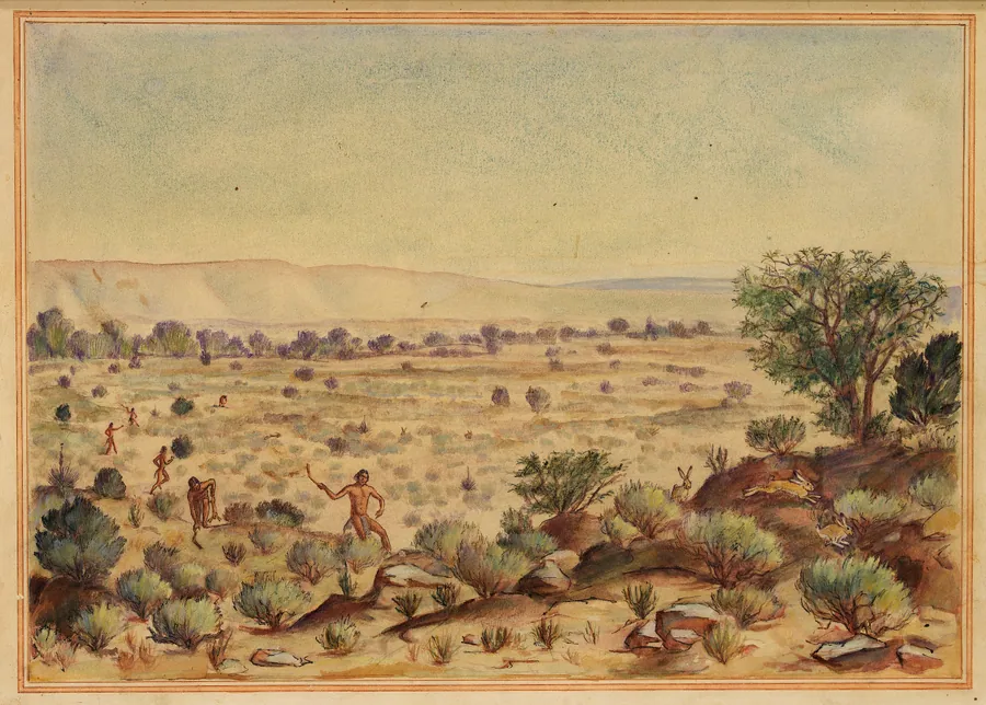Men Hunting Rabbits by Unidentified