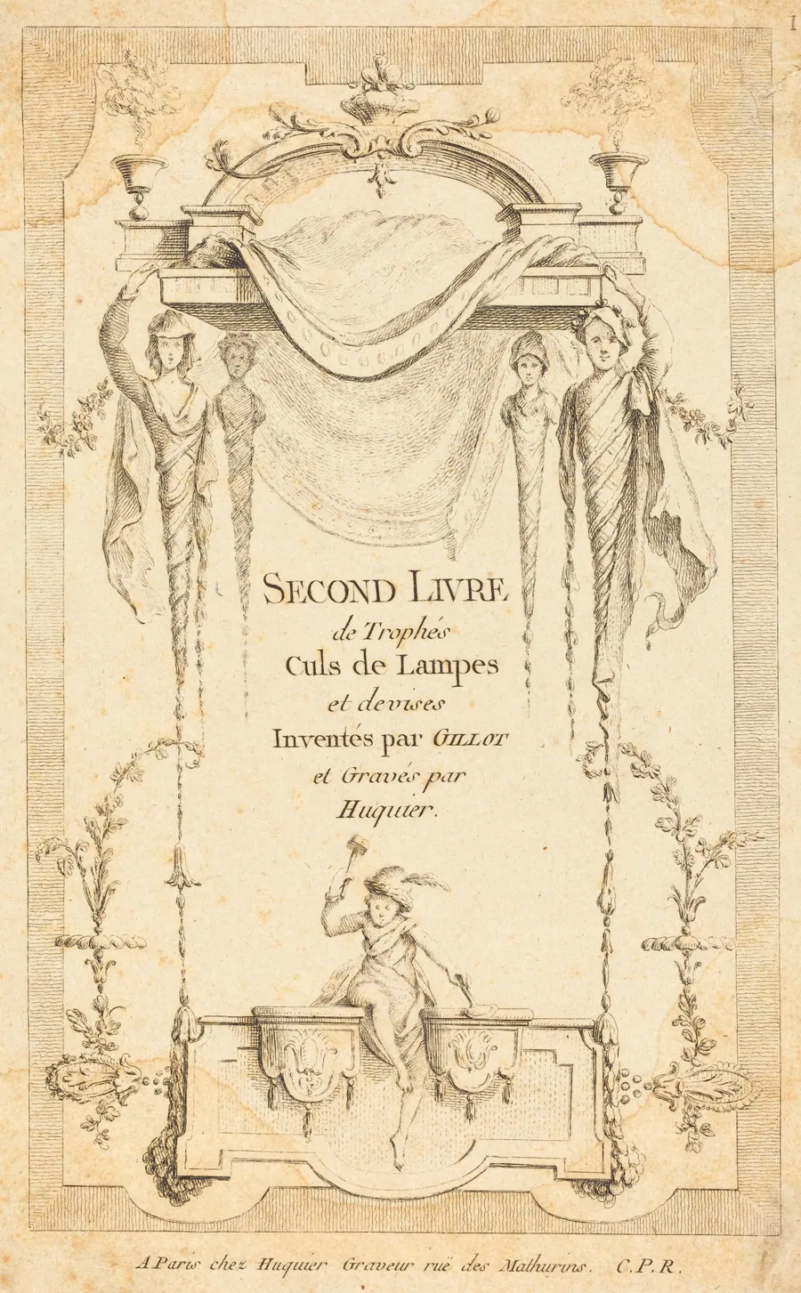 Second Livre de Trophés Culs de Lampes et Devises: Title Page by Gabriel Huquier