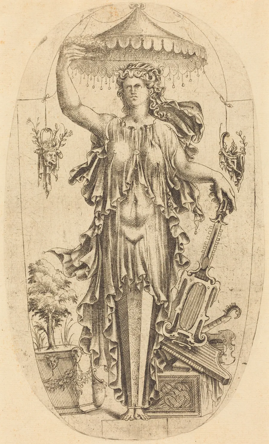 Woman with Musical Instrument by Jean Mignon