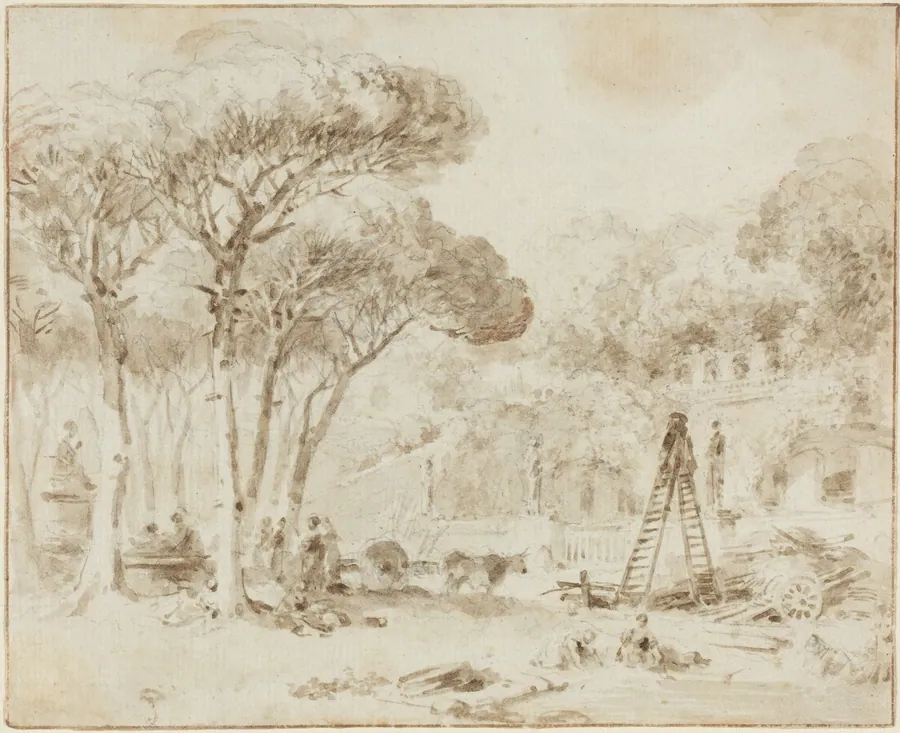 Gardens of an Italian Villa (Villa Medici?) by Jean Honoré Fragonard