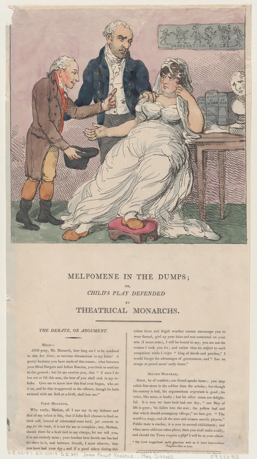 Melpomene in the Dumps, or Child's Play Defended by Theatrical Monarchs by Sarah Siddons