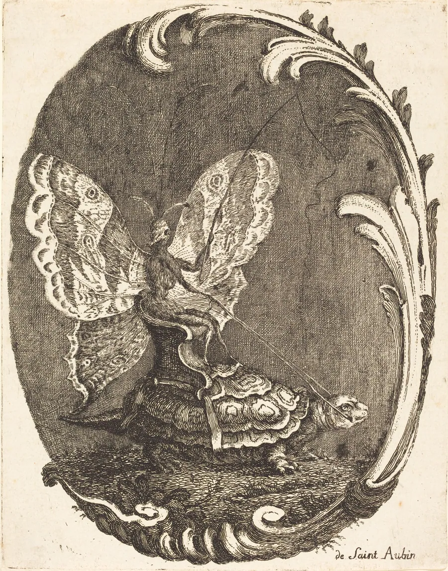 Le Papillon et la Tortue (The Butterfly and the Turtle) by Charles Germain de Saint-Aubin
