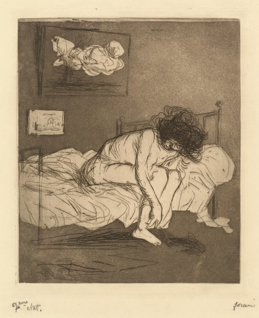 Femme mettant son bas (Woman Putting On Her Stockings) by Jean-Louis Forain