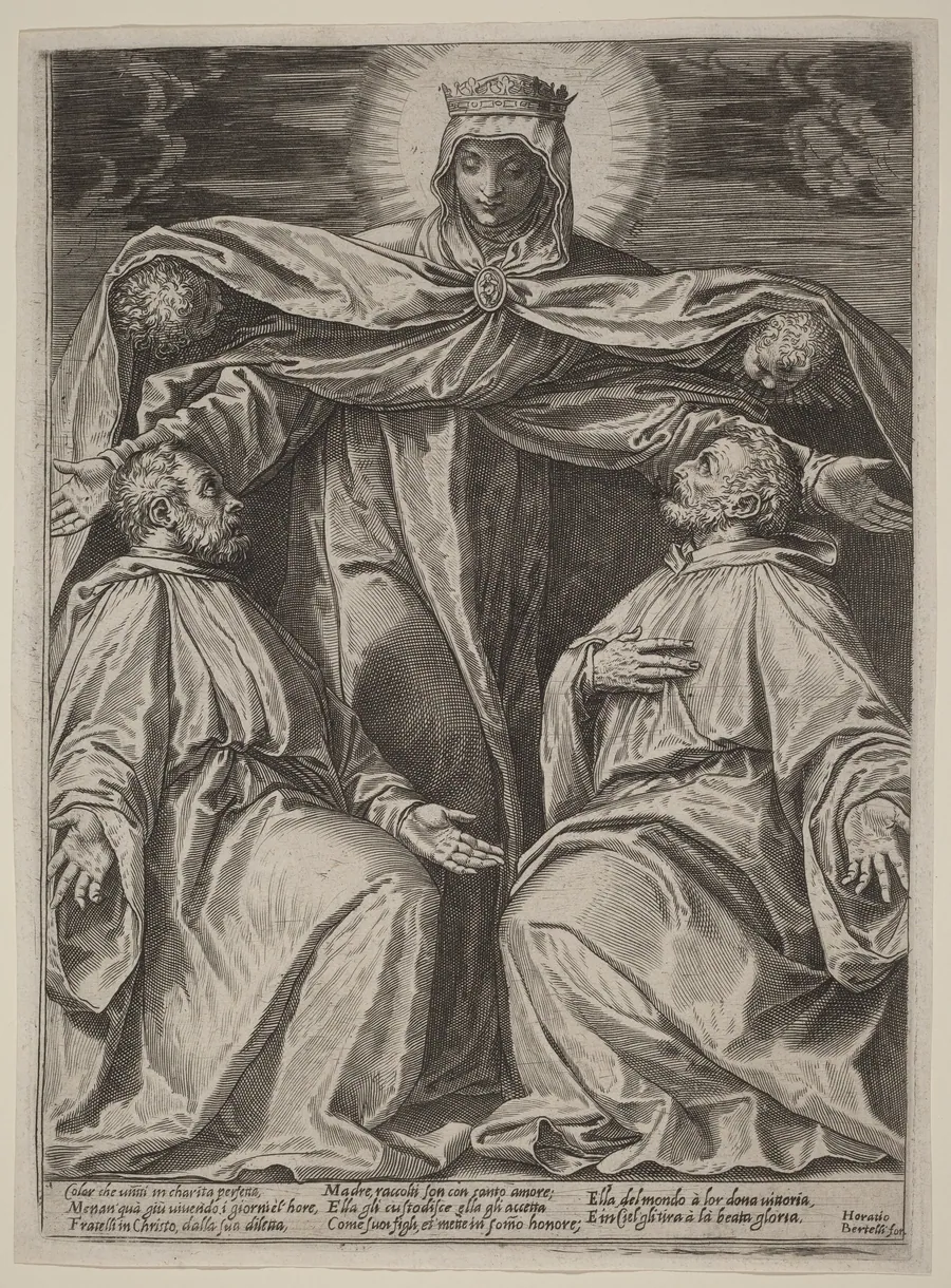 The Madonna Protecting Two Members of a Confraternity by Agostino Carracci