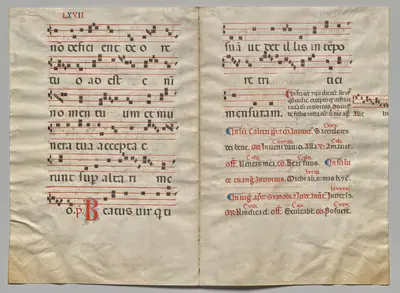 Bifolio from a Gradual: Music and Text (verso)