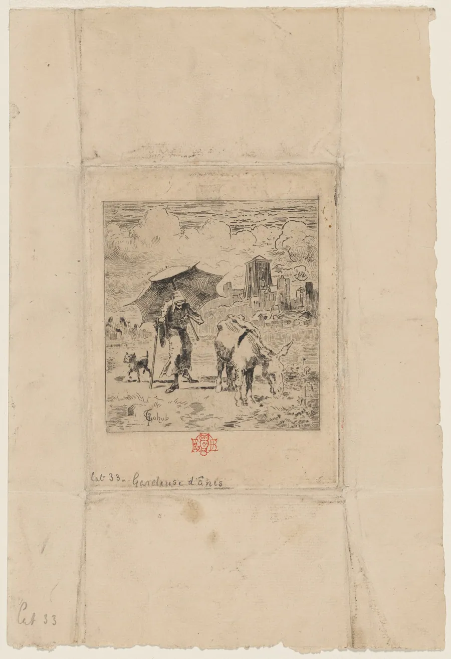 Gardeuse d'Anes Merchant (The Donkey Herder) by Félix-Hilaire Buhot
