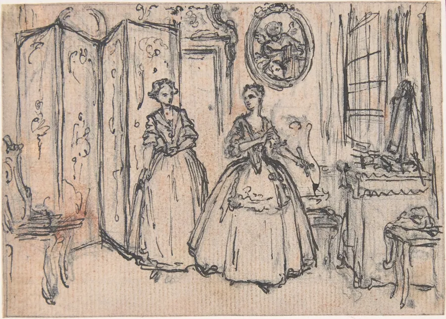 Study for an Engraving of "Songs in the Opera of Flora" by Hubert François Gravelot