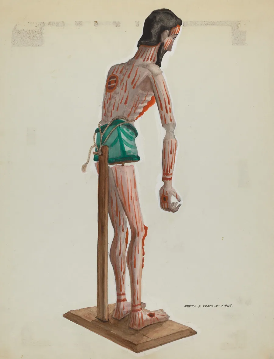 Wooden Christo, Painted (Side view) by Majel G. Claflin