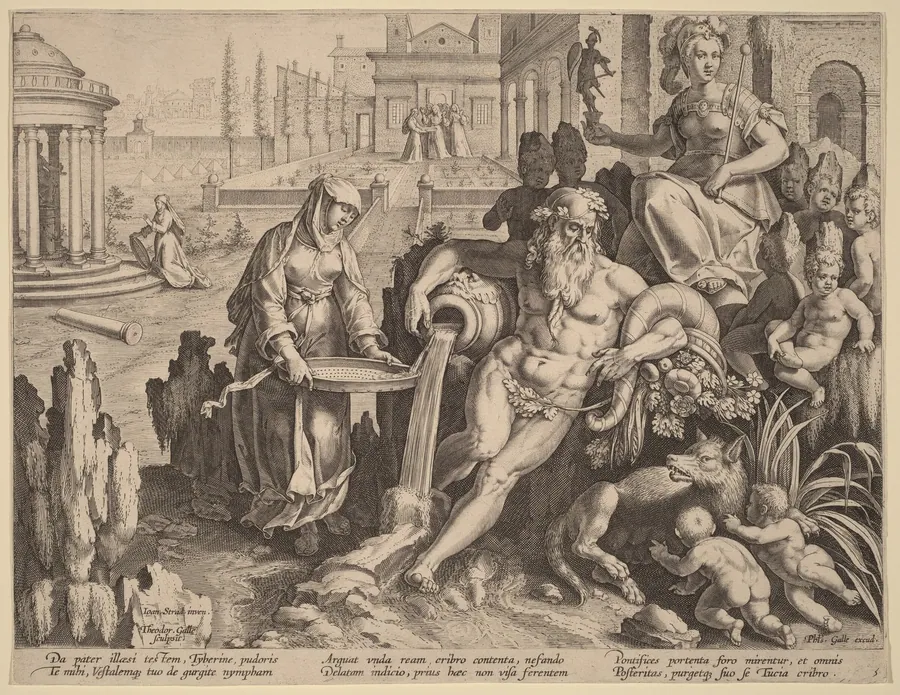 The Vestal Virgin Tuccia by Theodor Galle