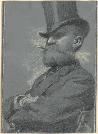 Man in Top Hat, Smoking a Cigar