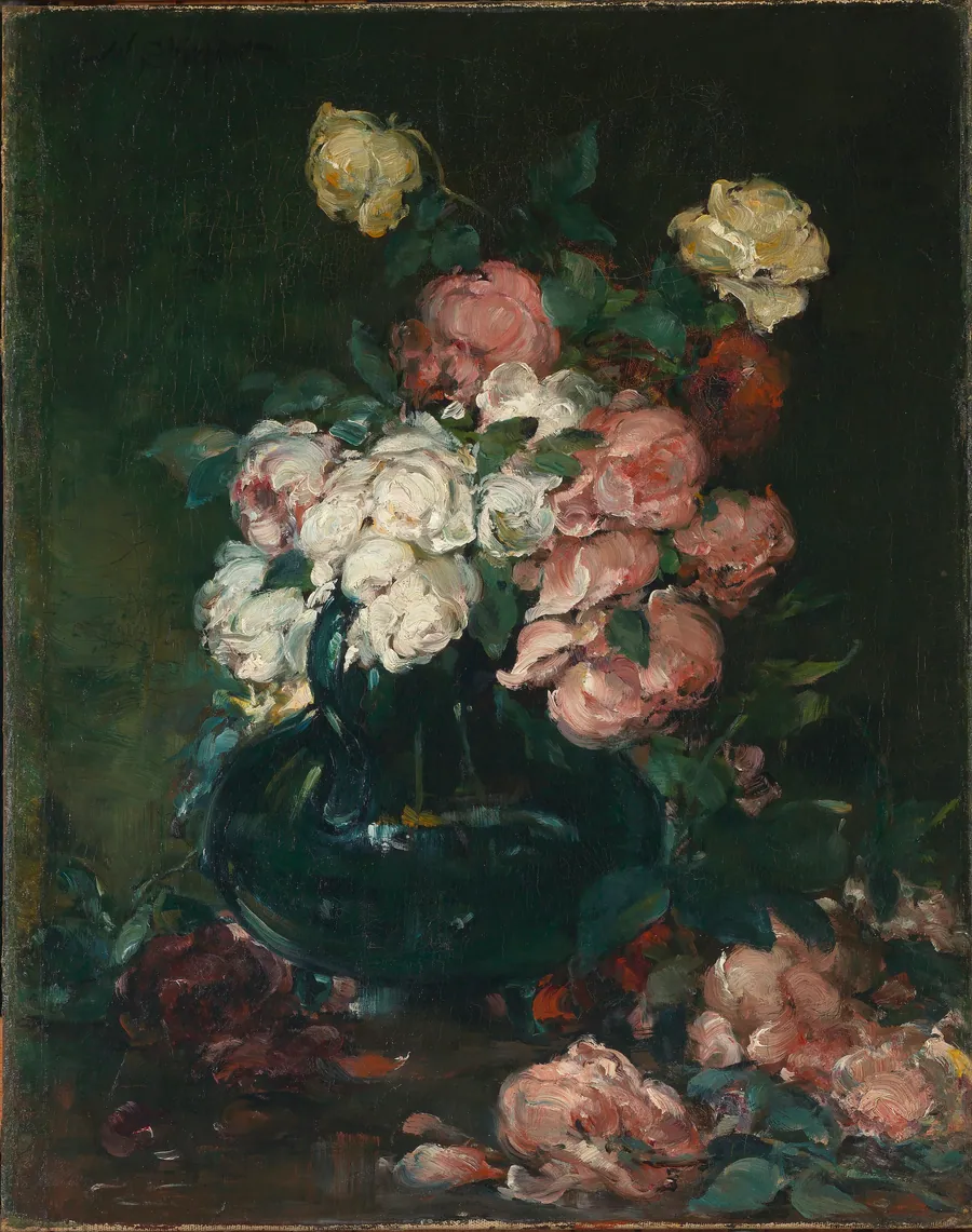 Roses by Walter Shirlaw, born Paisley, Scotland 1838-died Madrid, Spain 1909