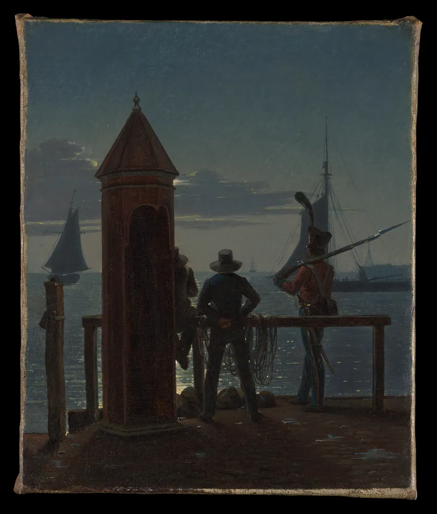 View from the Citadel Ramparts in Copenhagen by Moonlight by Martinus Rørbye