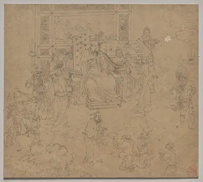 Album of Daoist and Buddhist Themes: Kings of Hells: Leaf 36