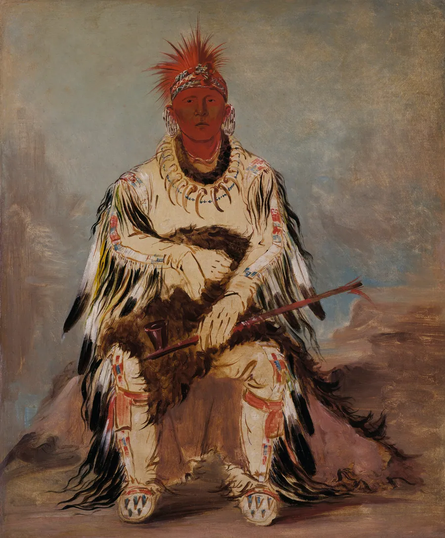 No-wáy-ke-súg-gah, He Who Strikes Two at Once, a Brave by George Catlin, born Wilkes-Barre, PA 1796-died Jersey City, NJ 1872