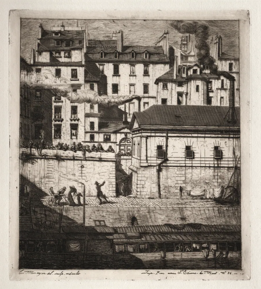 Etchings of Paris:  The Mortuary by Charles Meryon