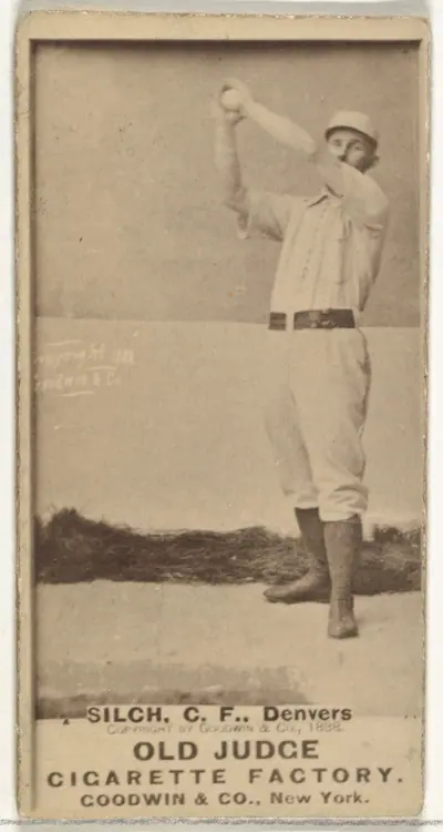 Ed "Baldy" Silch, Center Field, Denver, from the Old Judge series (N172) for Old Judge Cigarettes