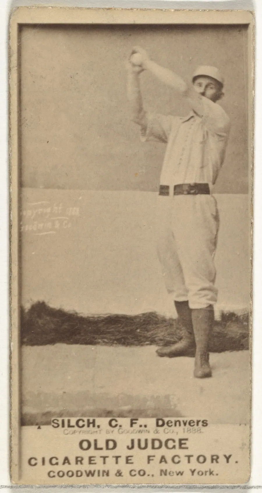 Ed "Baldy" Silch, Center Field, Denver, from the Old Judge series (N172) for Old Judge Cigarettes by Goodwin & Company