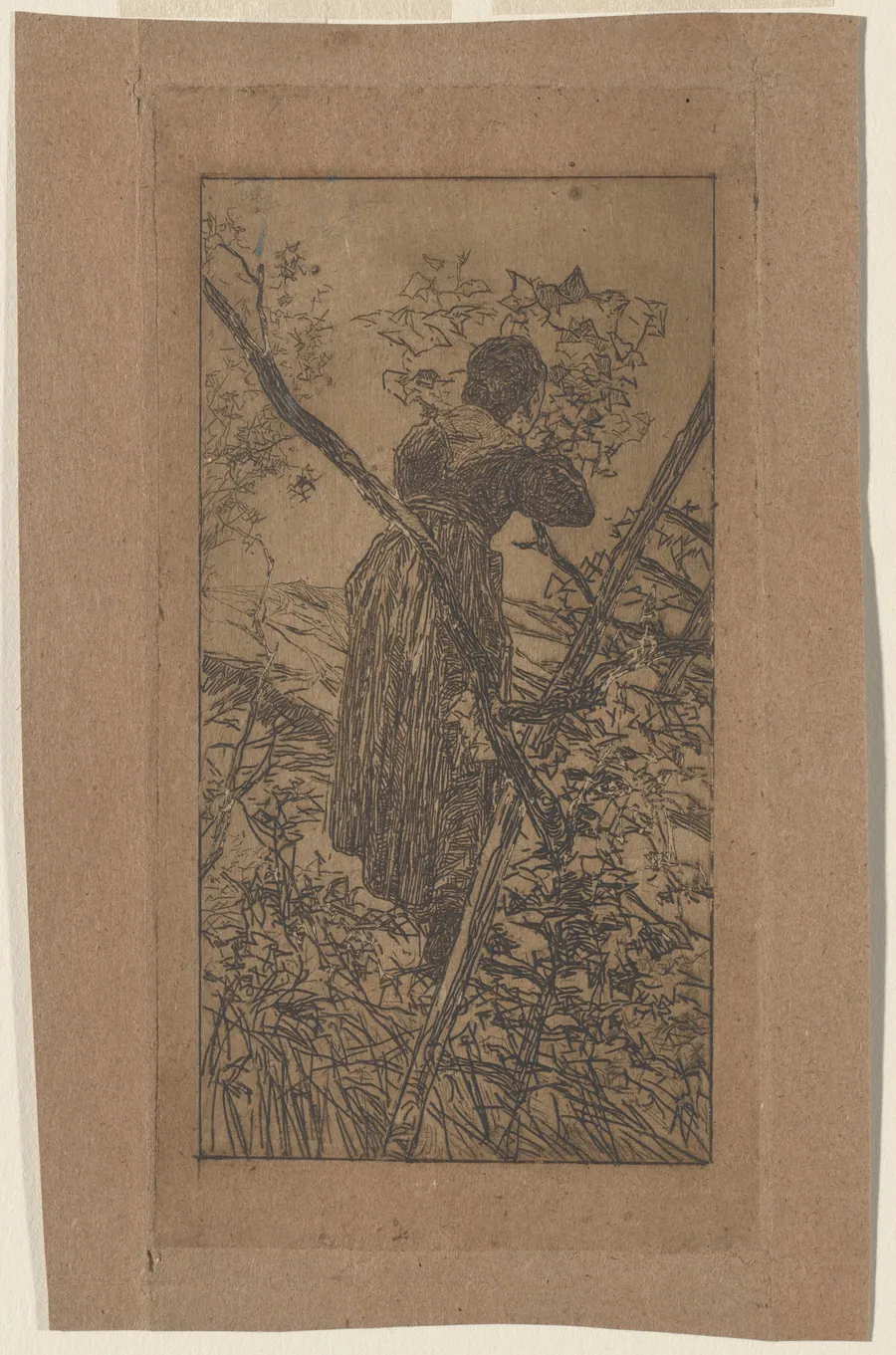 Gathering Leaves (Raccoglitrice di foglie) by Giovanni Fattori