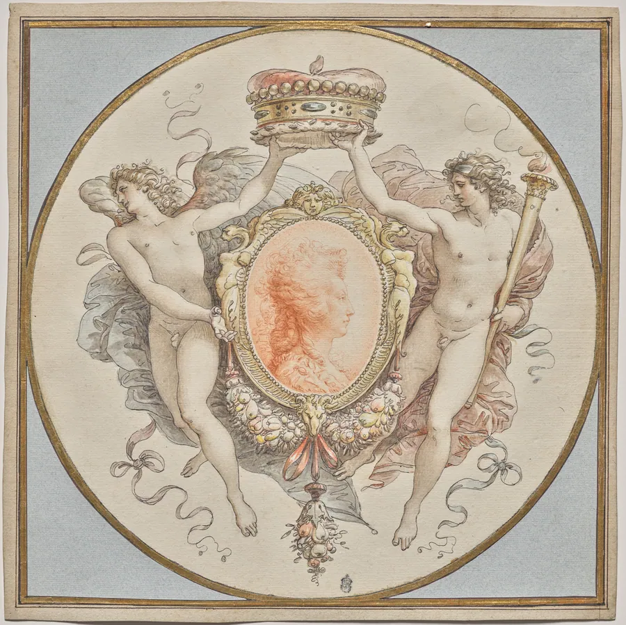 Portrait of a Lady with an Elaborate Cartouche by Giuseppe Cades