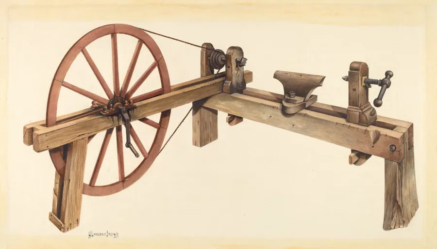 Bishop Hill: Woodturning Lathe by H. Langden Brown