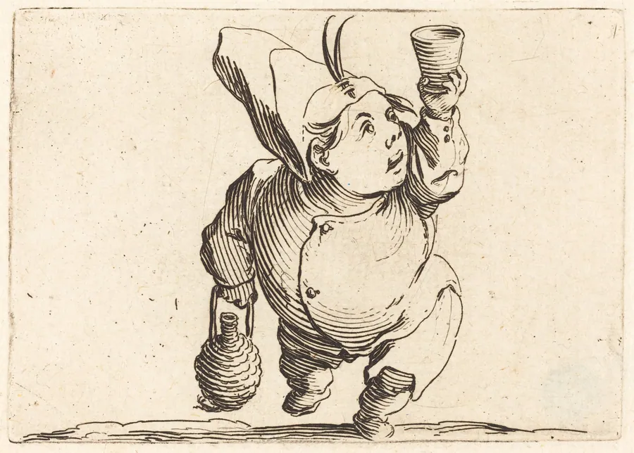 The Drinker, Front View by Jacques Callot
