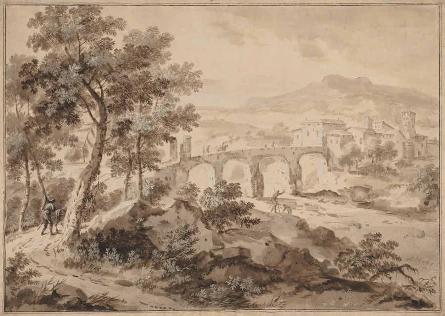 Landscape with Bridge by Marco Ricci