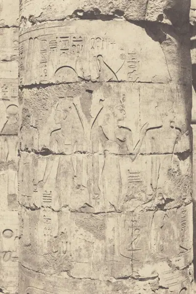 Karnak (Thèbes), Palais--Salle hypostyle--Colonnade Centrale--Décoration d'un Fut