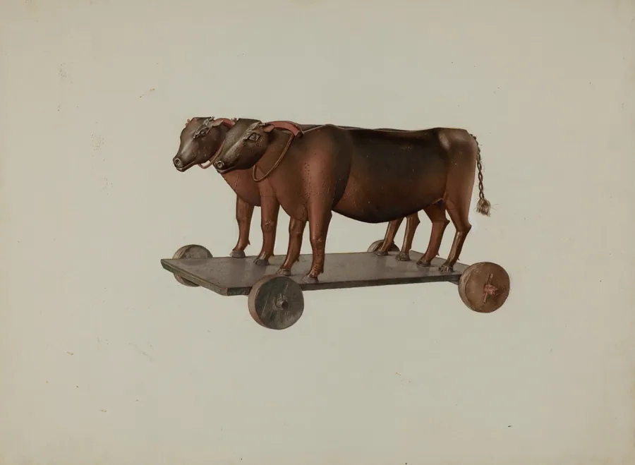 Toy Yoke of Oxen by Joseph Goldberg