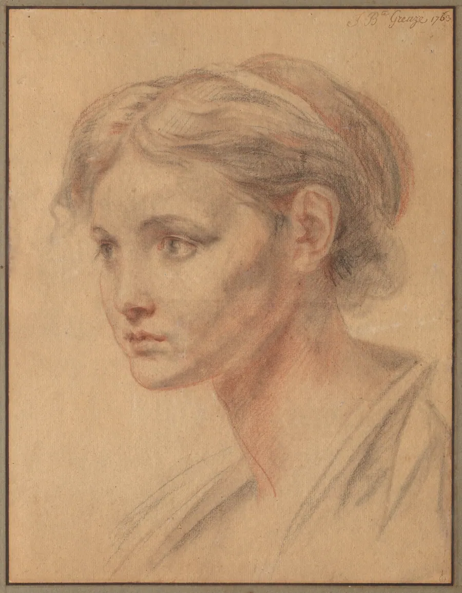 Head of a Girl by Jean-Baptiste Greuze