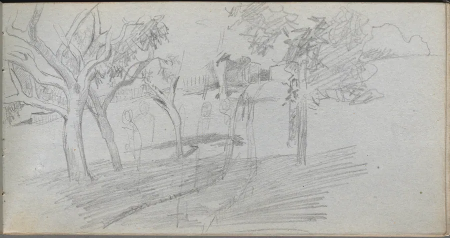 Sketchbook, page 74: Landscape Study by Ernest Meissonier