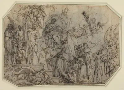 The Trinity and the Virgin Appearing to Ecclesiastics