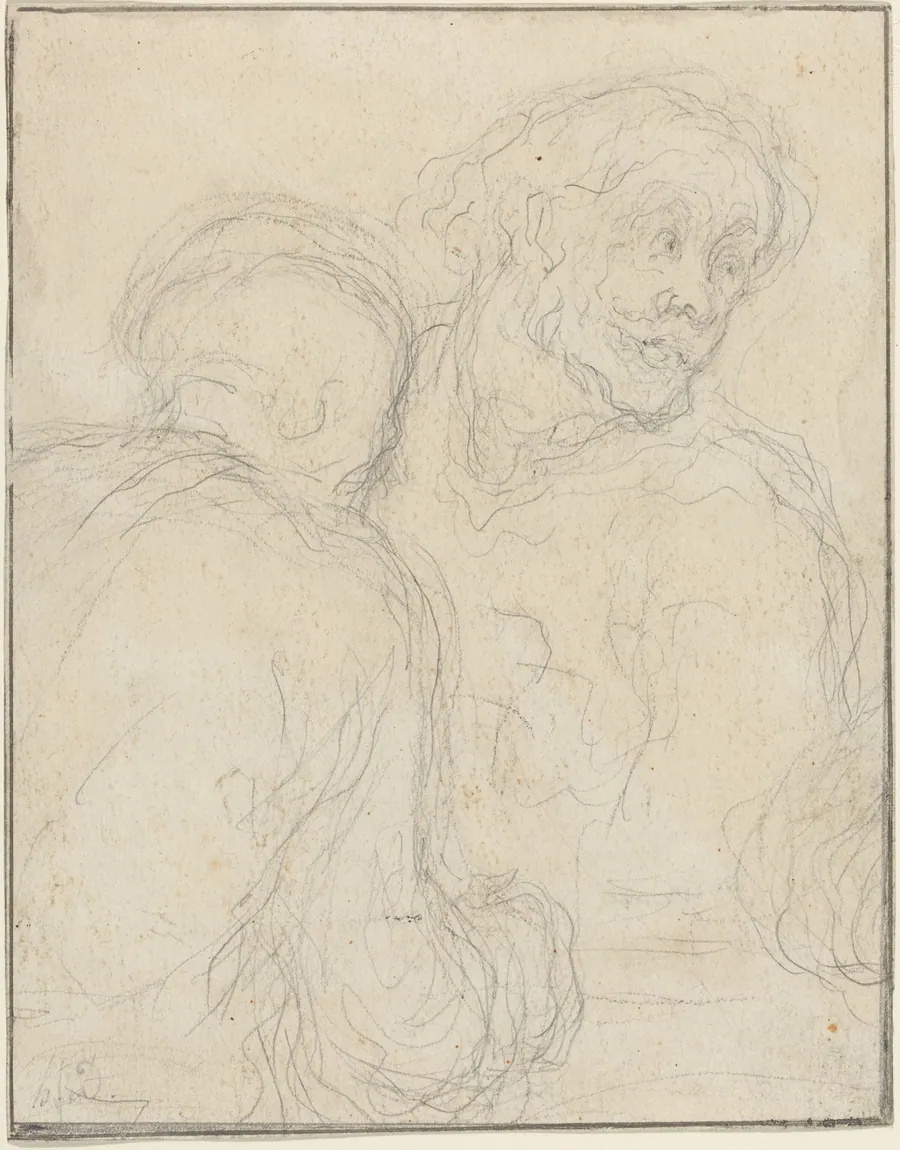 Two Men by Honoré Daumier