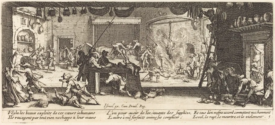Plundering a Large Farmhouse by Jacques Callot