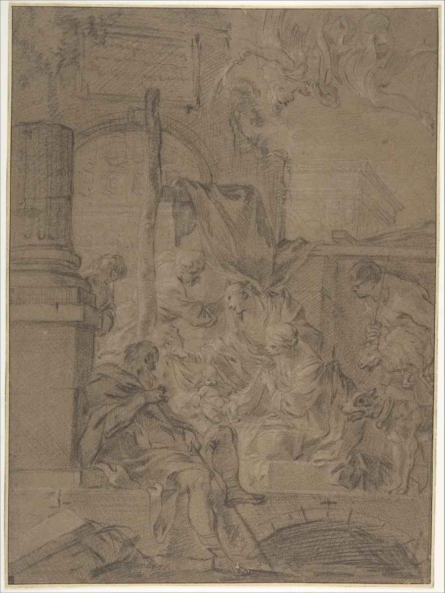 The Adoration of the Shepherds by Sébastien Bourdon