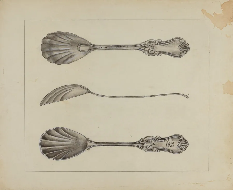 Two Silver Sugar Spoons by Anthony Zuccarello