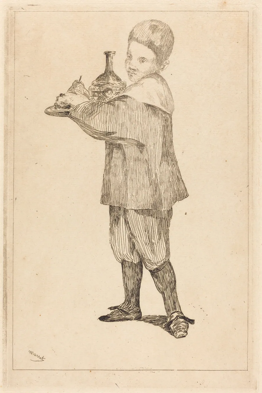 Child Holding a Tray (L'Enfant Portant un Plateau) by Edouard Manet