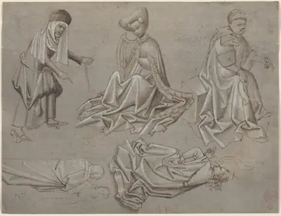 Studies for Six Figures (sheet from a model book) [recto]