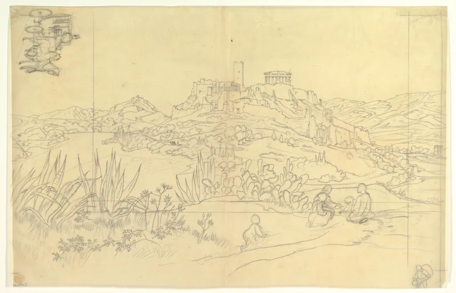 A View of the Ancient City (Parthenon?) by Anonymous, Italian, 19th century