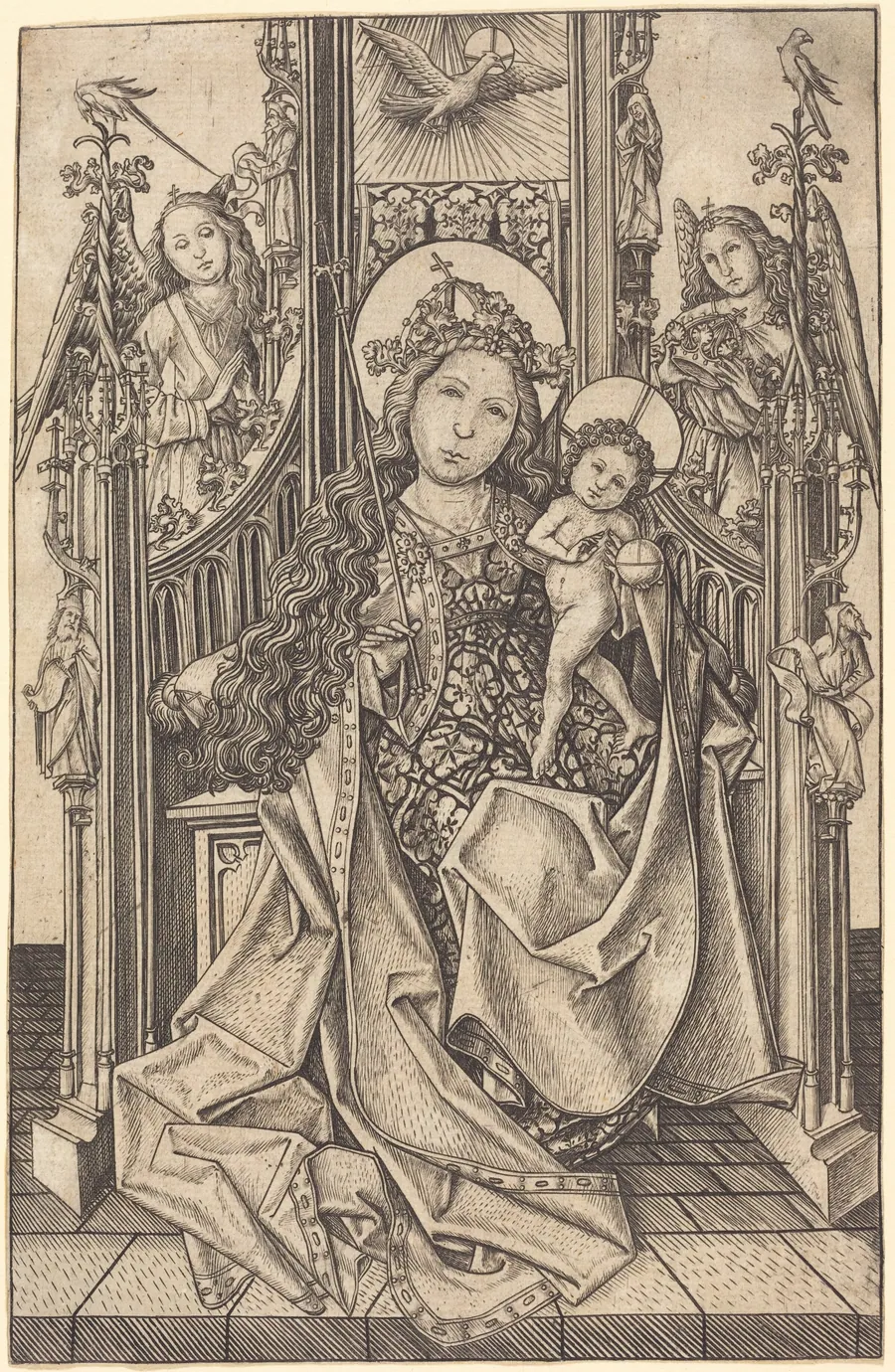 Madonna and Child Enthroned by Master E.S.