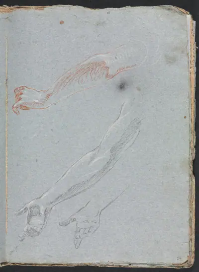 Verona Sketchbook: Study of hands and arms (page 29)
