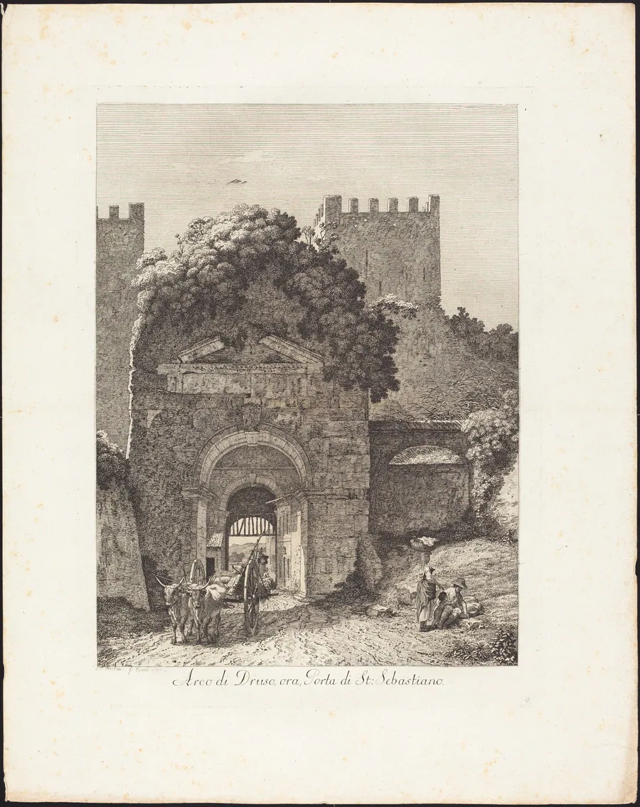 Arco di Druso, ora porta di San Sebastiano by Jacob Wilhelm Mechau